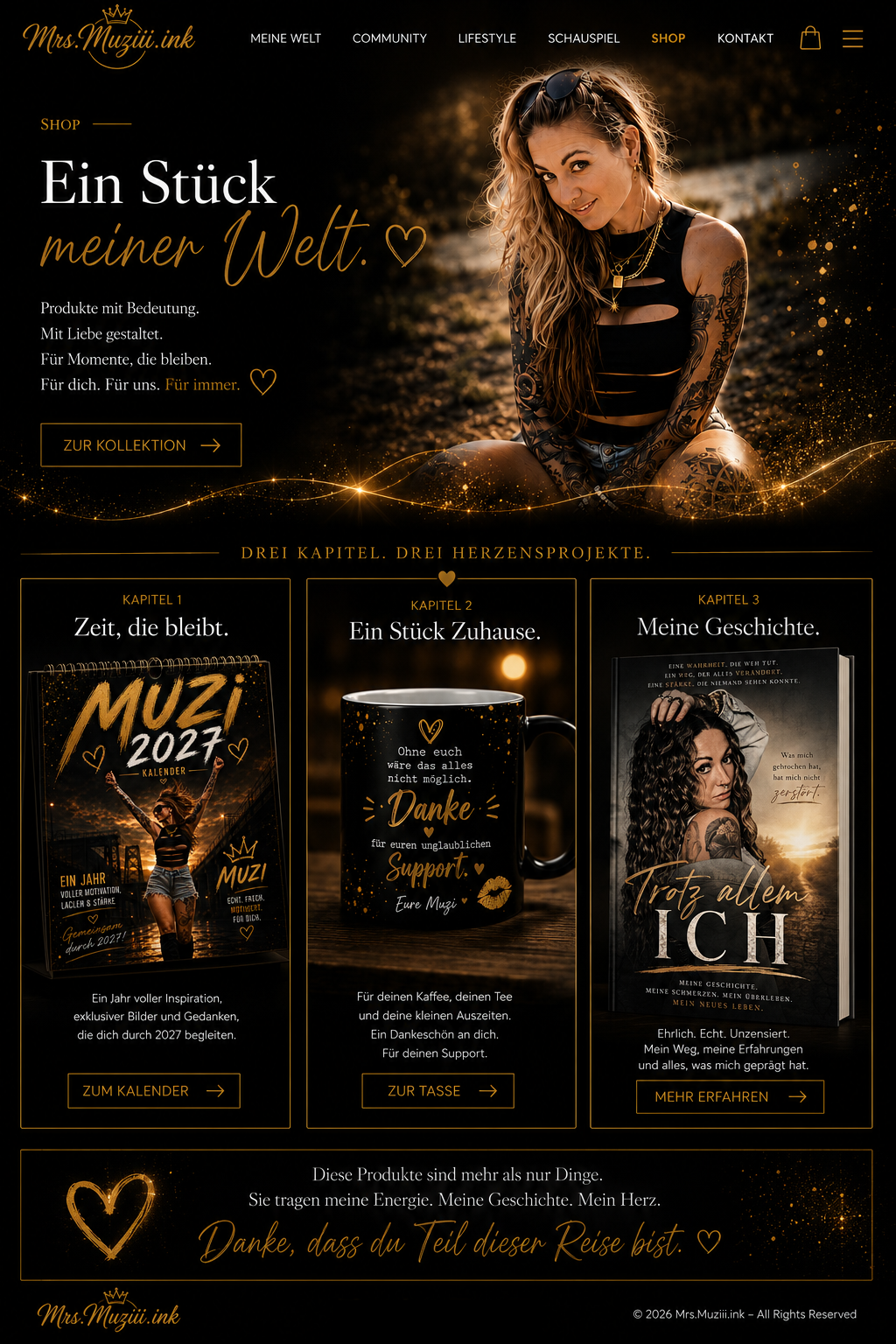 Mrs.Muziii.ink – Ein Stück meiner Welt. Drei Kapitel, drei Herzensprojekte.